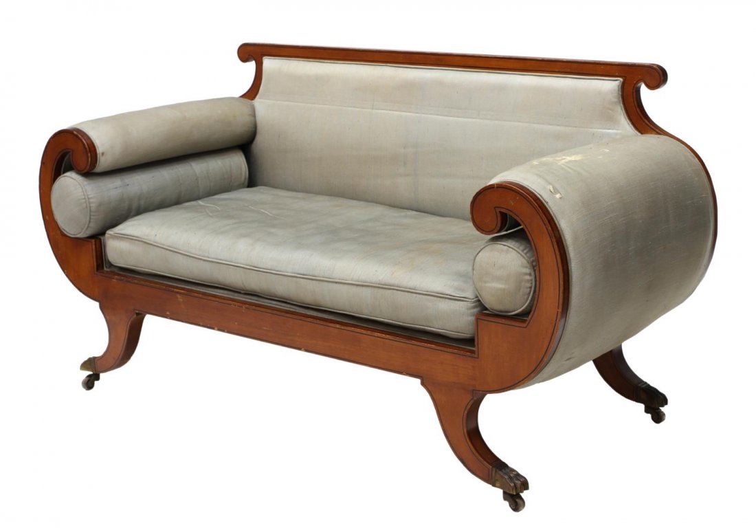 REGENCY MAHOGANY FRAMED SOFA (1 of 4)