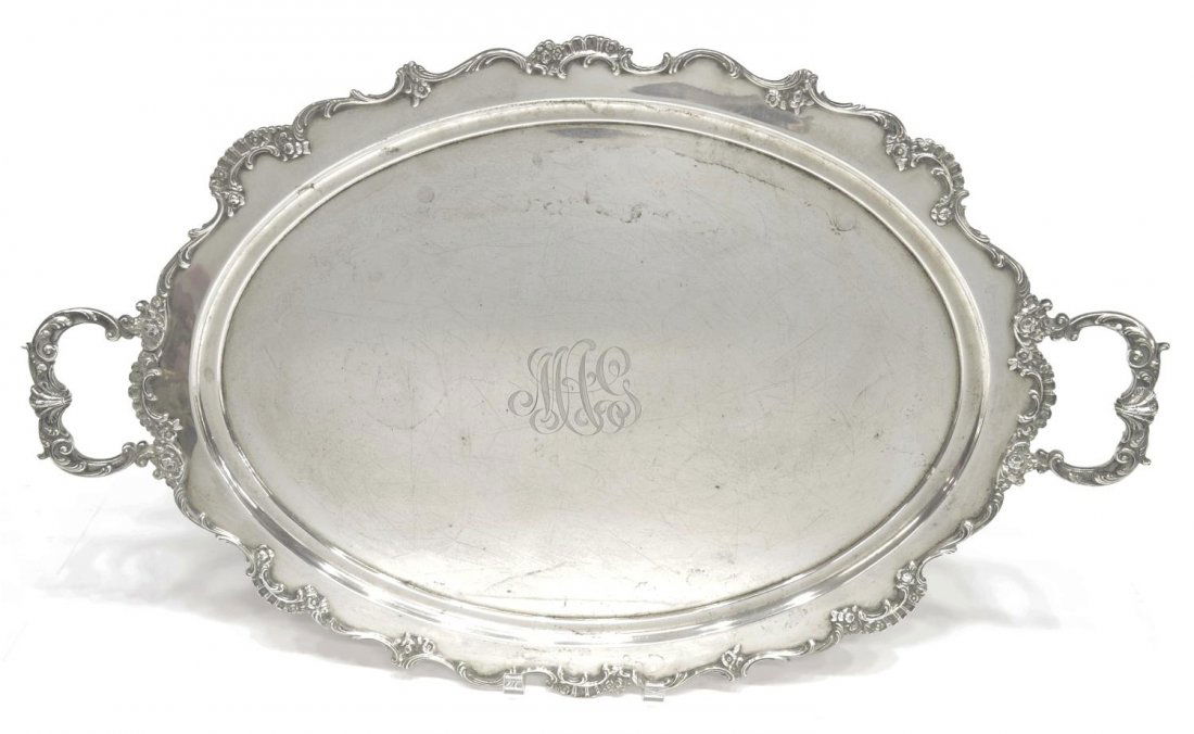 LARGE GORHAM STERLING SILVER SERVICE TRAY (1 of 4)