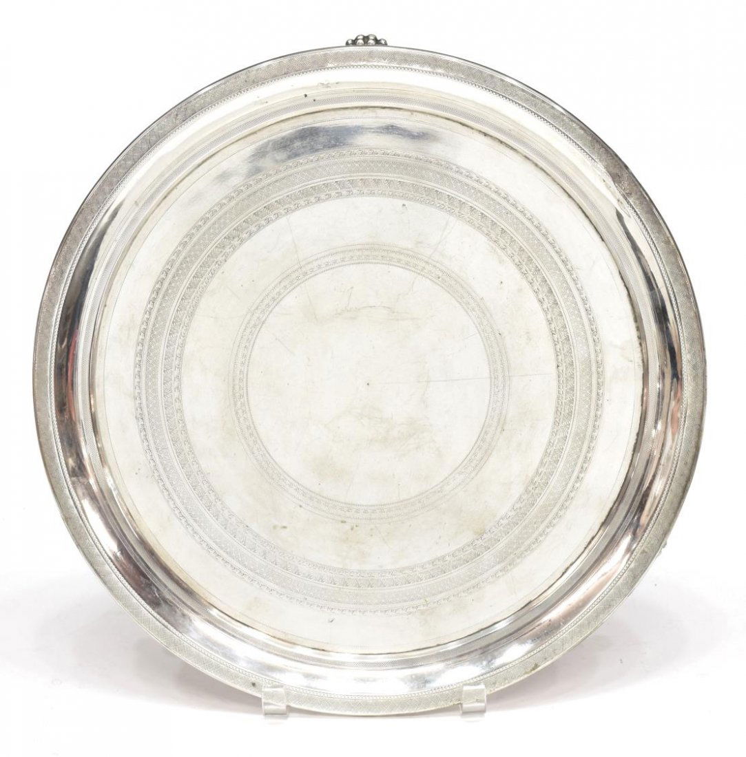 HALLMARKED SILVER TRAY RAISED ON PAW FEET (1 of 3)