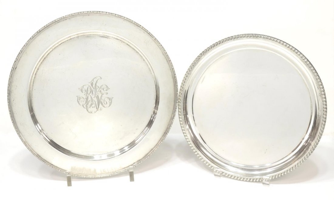 (2) AMERICAN STERLING SILVER SERVICE TRAYS (1 of 7)