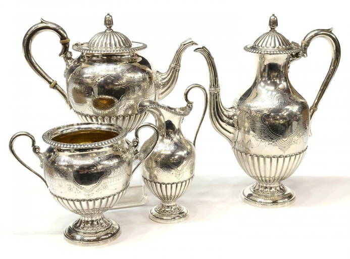 (4) Roberts & Belk Sterling Coffee & Tea Service
