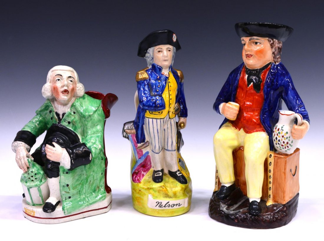 (3) ENGLISH PORCELAIN TOBY JUGS, 19TH C. (1 of 8)