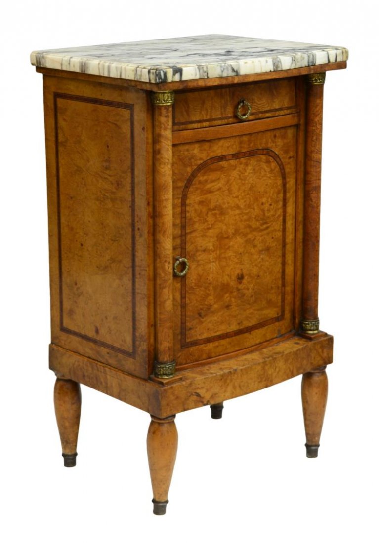 MARBLE TOP BEDSIDE CABINET (1 of 3)