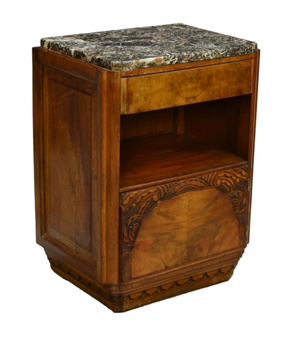 CONTINENTAL MARBLE TOP BEDSIDE CABINET (1 of 3)