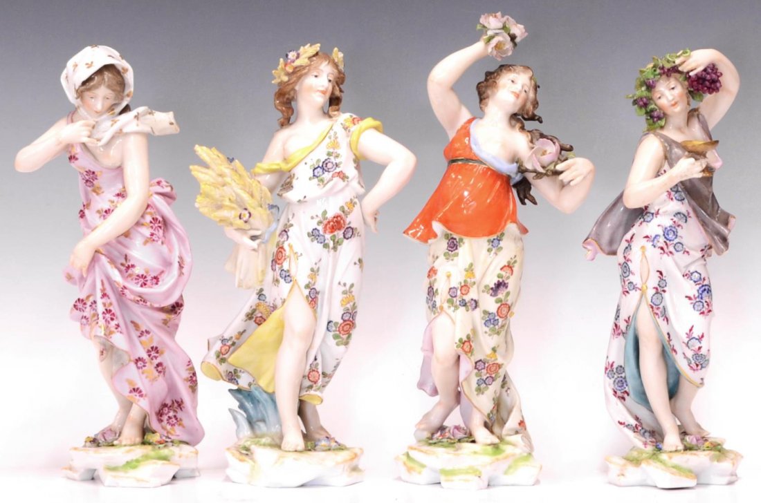(4) CAPODIMONTE PORCELAIN FIGURES, FOUR SEASONS (1 of 6)