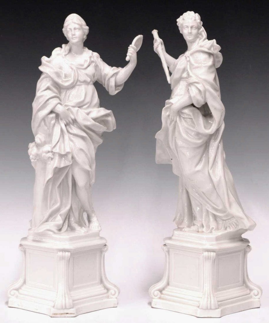 (2) LARGE ITALIAN GINORI WHITE PORCELAIN FIGURES (1 of 5)
