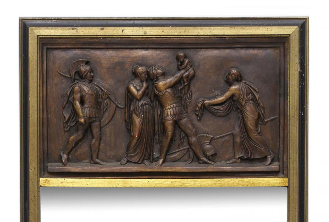BRONZE FINISHED CERAMIC FIGURAL WALL MIRROR (1 of 3)