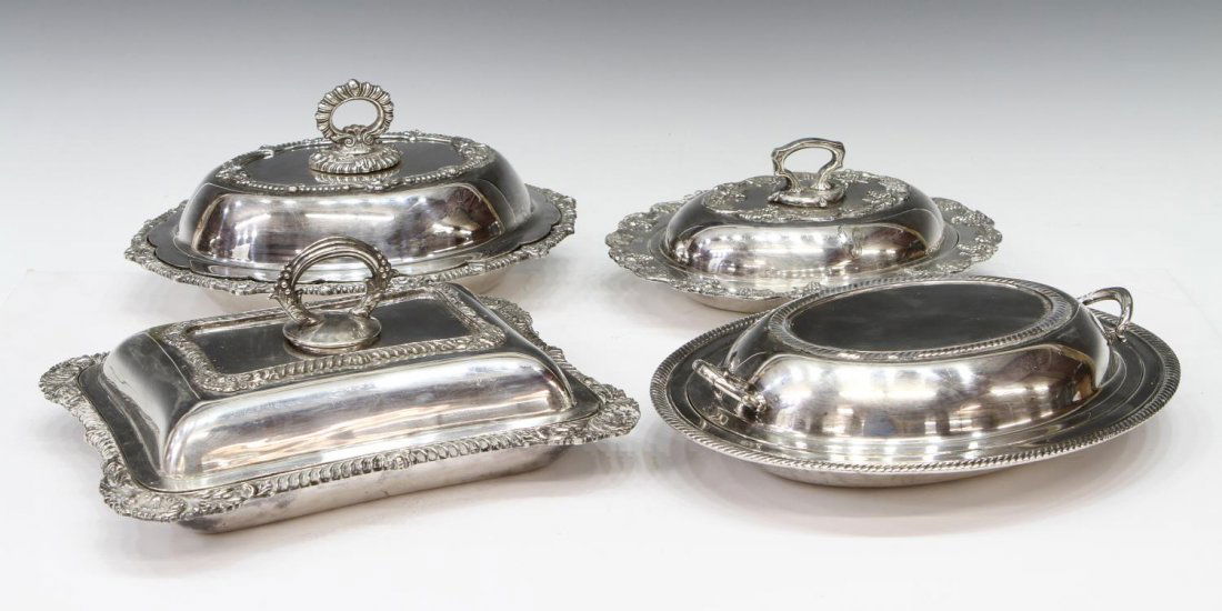(4) AMERICAN & ENGLISH SILVERPLATE ENTREE DISHES (1 of 6)