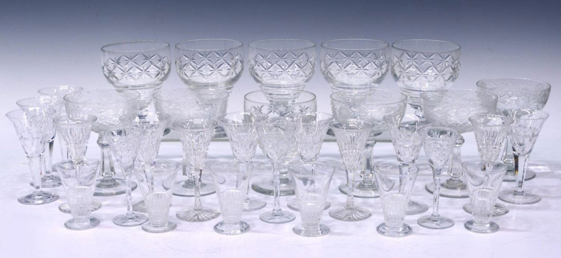 (32) LALIQUE CORDIALS & ETCHED STEMWARE GROUP (1 of 10)