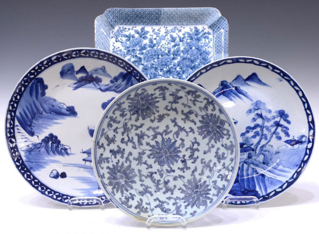 (4) ASIAN BLUE & WHITE PORCELAIN CERAMIC GROUP (1 of 9)