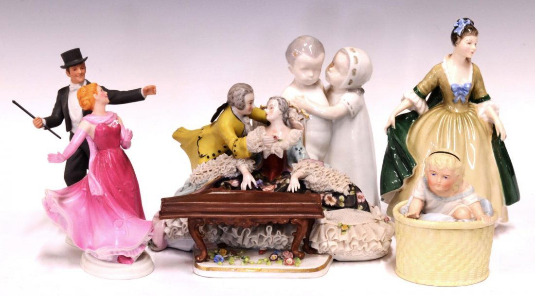(6) COLLECTION OF ASSORTED PORCELAIN FIGURES (1 of 9)