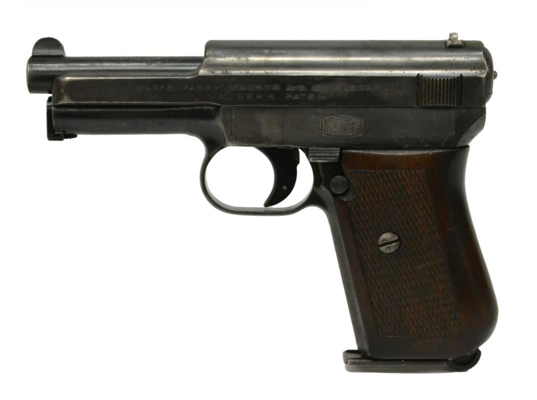 MAUSER MODEL 1914 PISTOL, 7.65MM: Mauser Model 1914 pistol, 7.65mm caliber, 3.5" barrel, checkered wood grips, SN 332XXX Start Price: $200.00