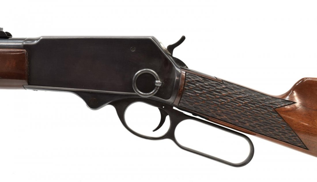 MOSSBERG MODEL 472 SADDLE RING CARBINE, 30-30: Mossberg Model 472SCA saddle ring carbine, .30-30 Win. caliber, lever action, 20" round barrel, tubular magazine, fancy carved stock, SN822XXX *REQUIRES FFL TRANSFER Start Price: $200.00