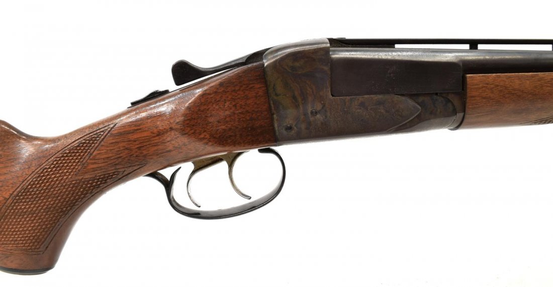 FOX MODEL B DOUBLE BARREL .410 GAUGE SHOTGUN: Fox Model B side by side shotgun, .410 gauge, 26" vent rib barrels, double triggers, checkered walnut stock, NSN, *REQUIRES FFL TRANSFER Start Price: $300.00