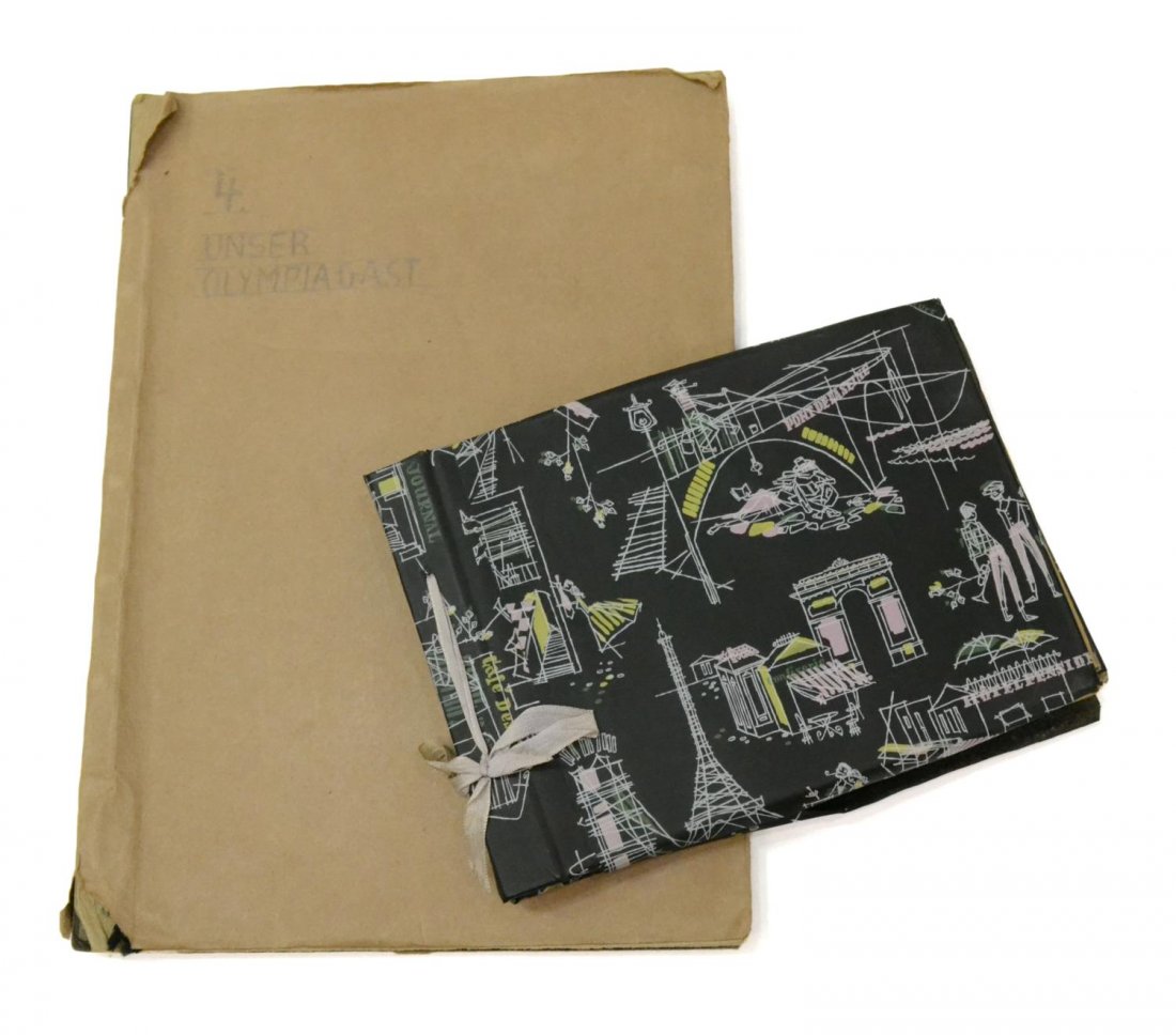 (2) TWO 1936 OLYMPIC SCRAP/PHOTO ALBUMS: (2) Lot of 1936 Olympic personal albums (1) entitled "Unser Olympiagast" (Our Olympic Guest) chronicling the visit of David Dewhirst and English citizen to the 1936 Olypmics, 130 black & white photos 