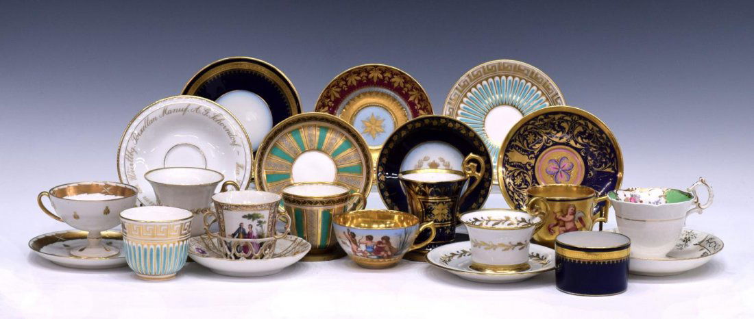 (11) COLLECTION 19TH C. CONTINENTAL CUPS & SAUCERS (1 of 9)