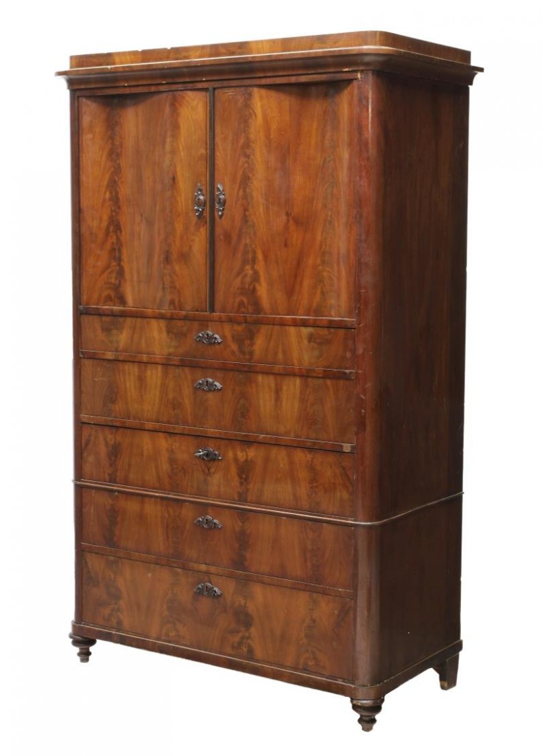 VICTORIAN MAHOGANY CABINET CHEST OF DRAWERS (1 of 5)