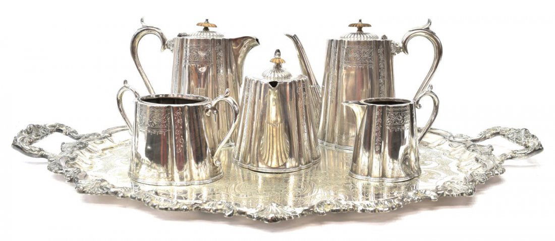 (6) ENGISH ROBERT PRINGLE SILVERPLATE COFFEE SET (1 of 8)