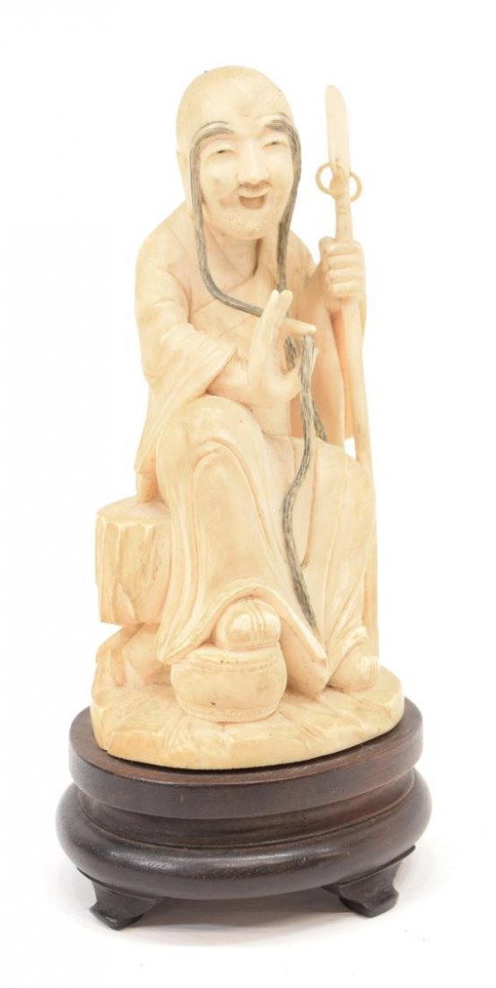 CHINESE CARVED IVORY FIGURE OF A LUOHAN, REPUBLIC (1 of 6)