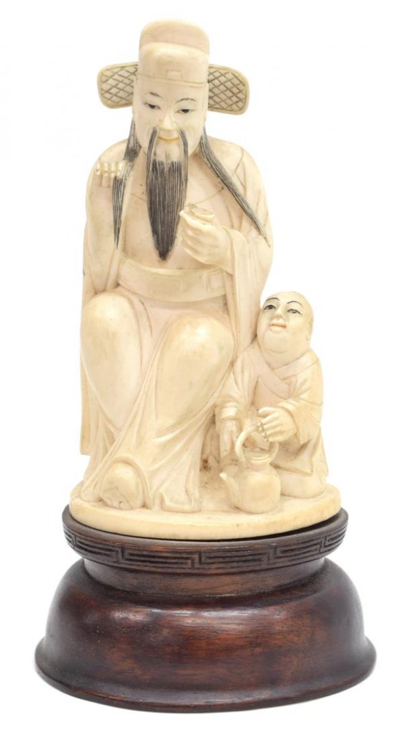 CHINESE CARVED IVORY FIGURE, AN OFFICIAL, REPUBLIC (1 of 7)