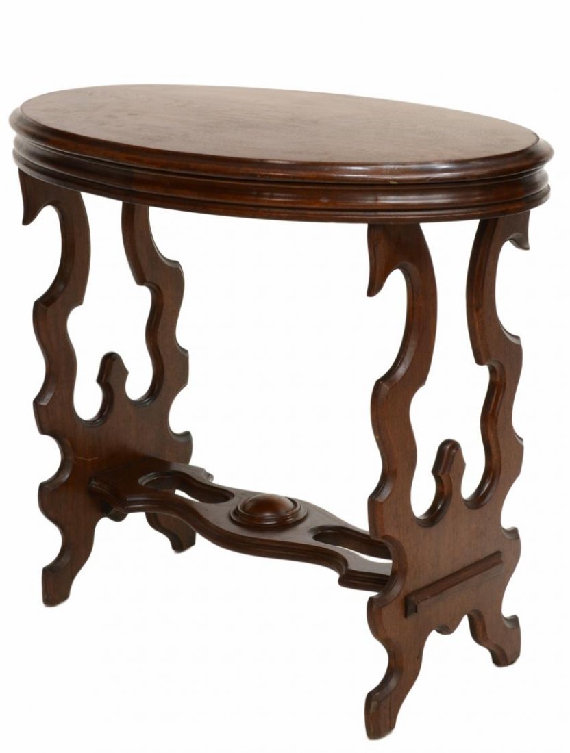 AMERICAN VICTORIAN OVAL PARLOR TABLE, EARLY 20TH C (1 of 5)
