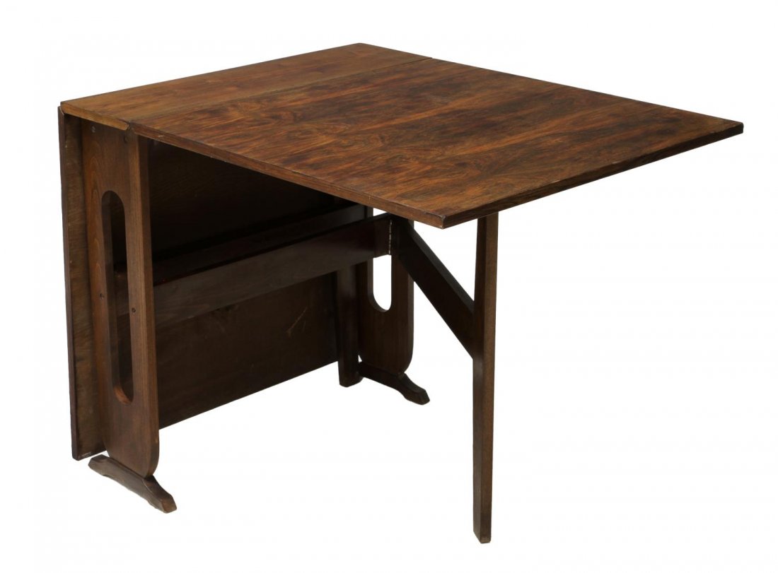 NARROW AMERICAN OAK DROP LEAF TABLE (1 of 3)
