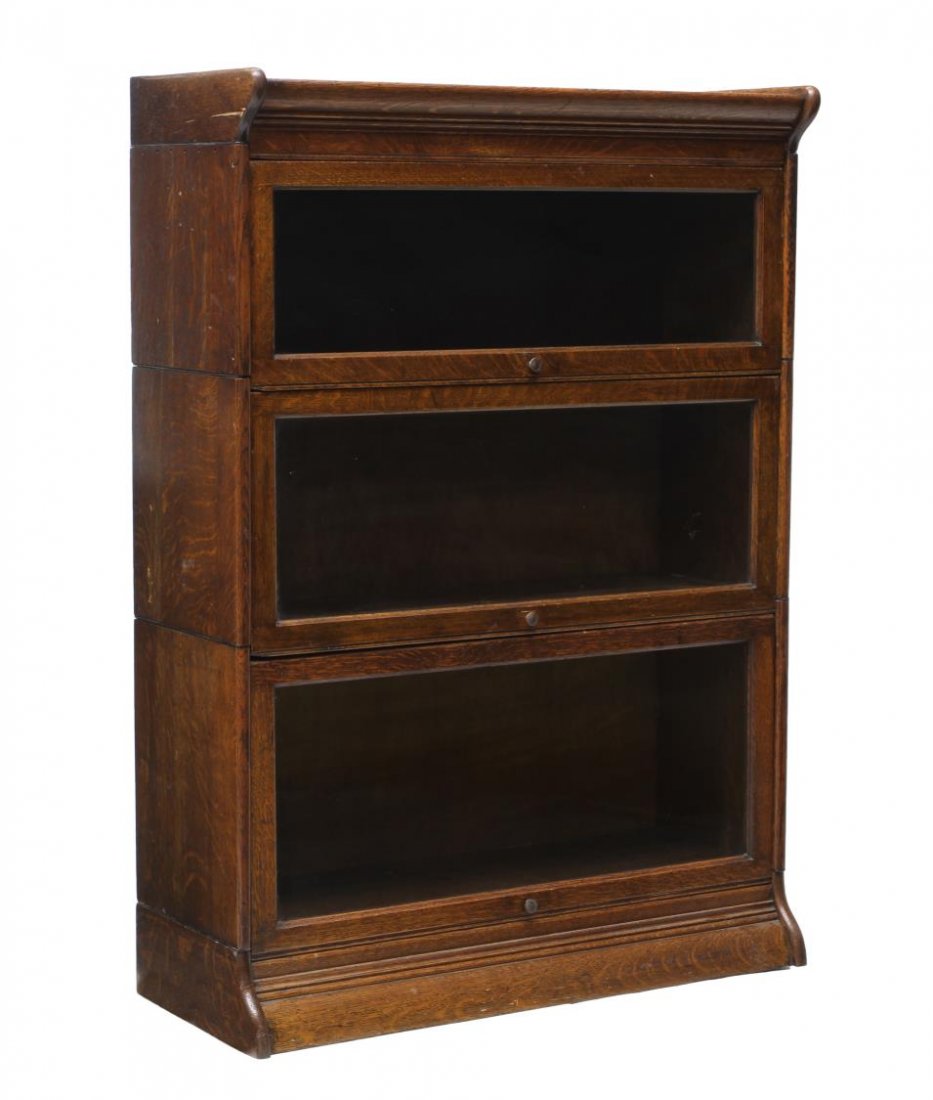 GRM OAK THREE STACK LAWYERS BOOKCASE (1 of 3)