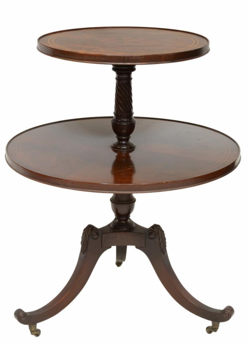 QUEEN ANNE STYLE MAHOGANY TIERED DUMBWAITER (1 of 4)