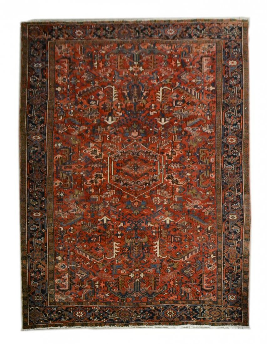 PERSIAN HERIZ HAND TIED WOOL RUG, 11'4", 8'6" (1 of 3)