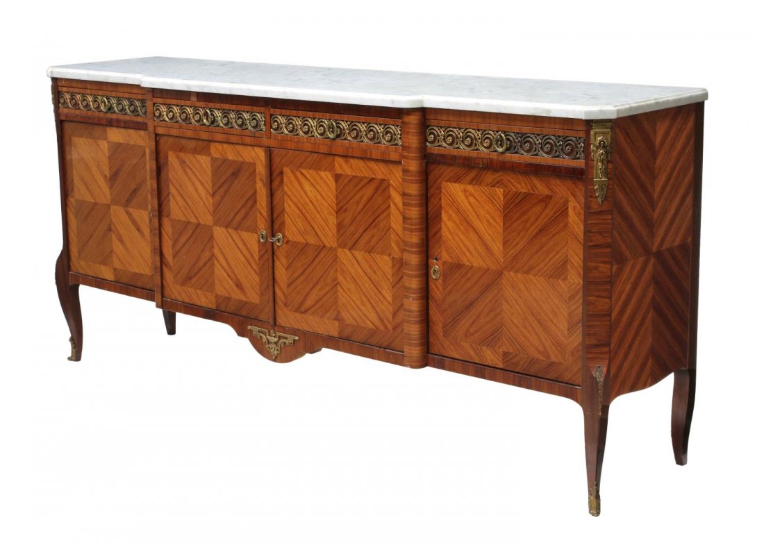 FRENCH LOUIS XV STYLE MARBLE TOP SIDEBOARD (1 of 5)