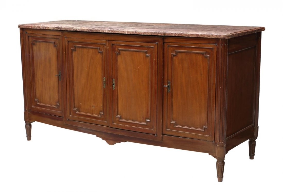 FRENCH LOUIS XVI STYLE MARBLE TOP SIDEBOARD (1 of 4)
