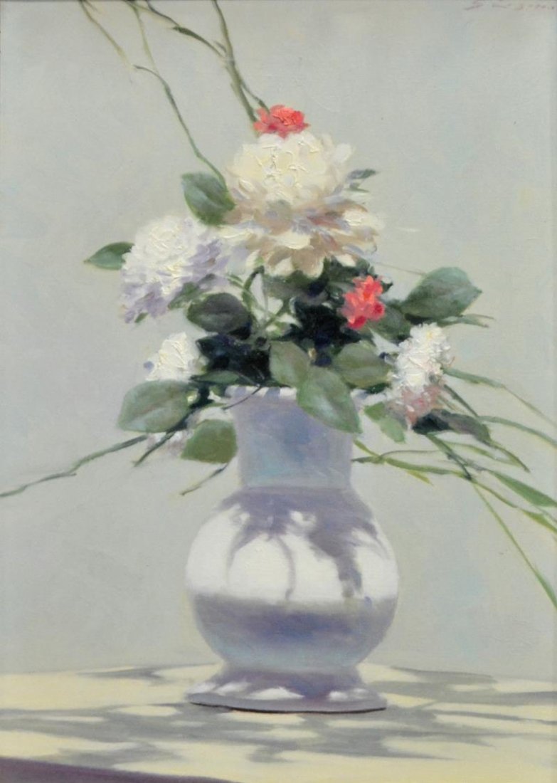 ANDRE GISSON (FRENCH) PAINTING, FLOWERS IN VASE (1 of 3)