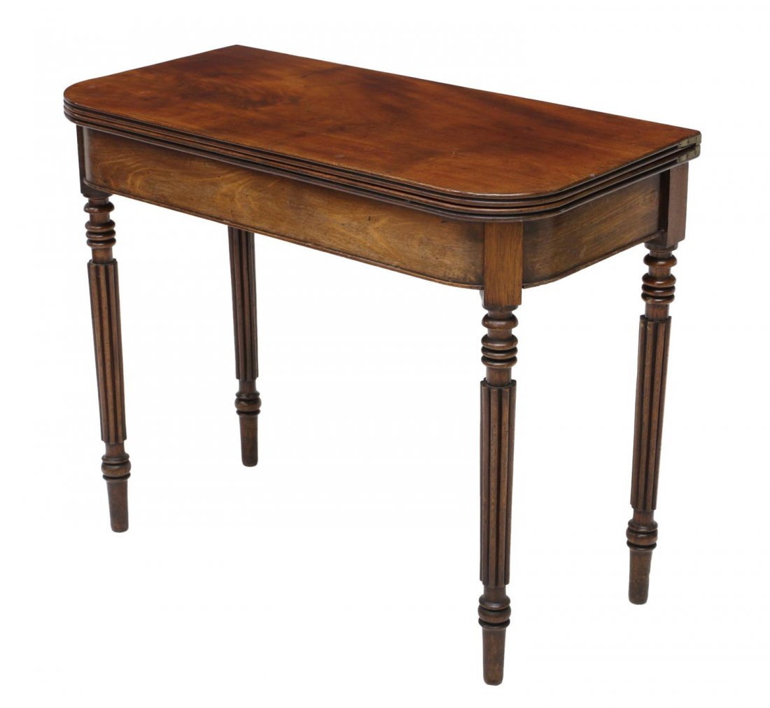 WILLIAM IV MAHOGANY FLIP TOP TEA TABLE (1 of 3)