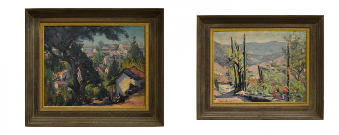 (2) AMERICAN SCHOOL PAINTINGS ON BOARD (1 of 7)