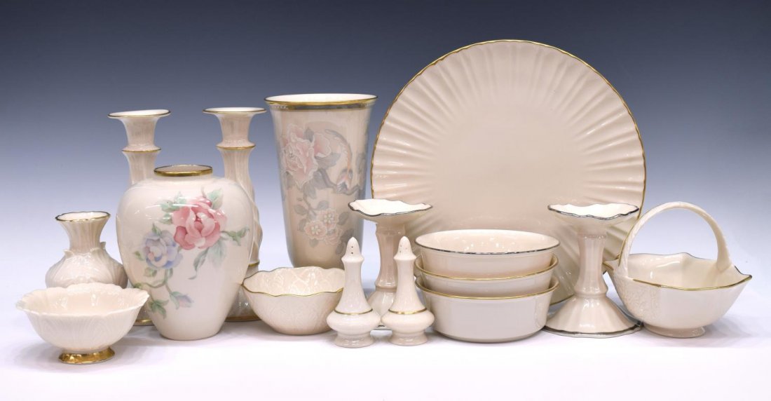 (16) LENOX PORCELAIN VASES, CAKESTAND & BOWLS (1 of 6)