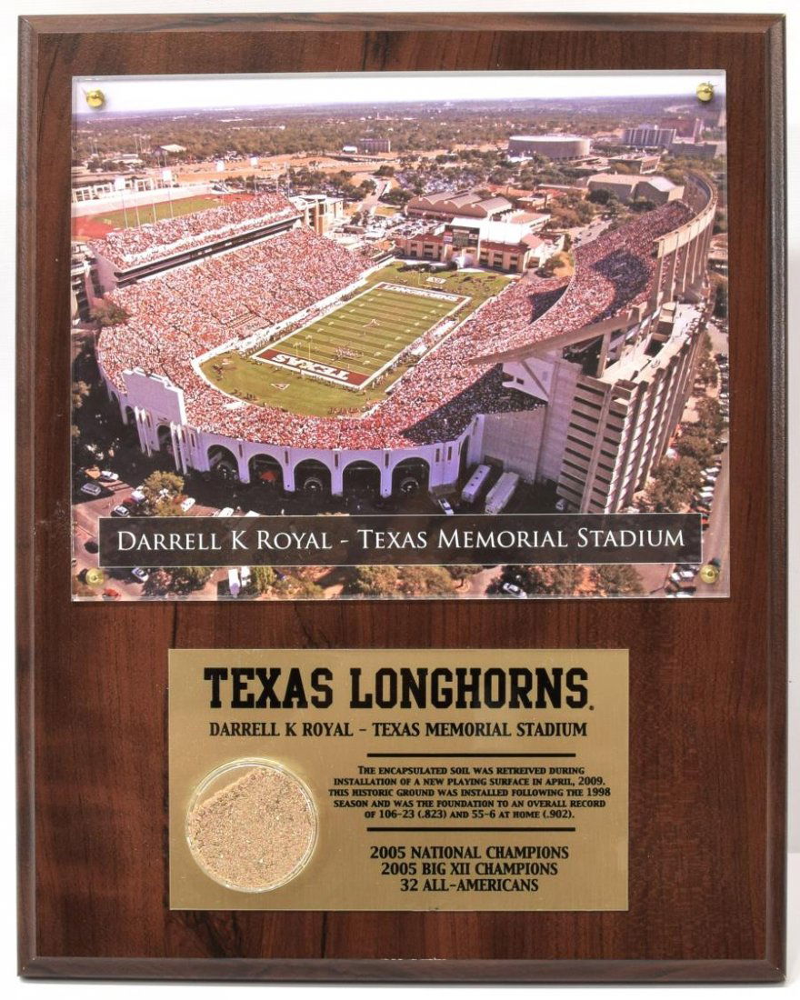PLAQUE, SOIL FROM DKR TEXAS LONGHORN STADIUM (1 of 3)