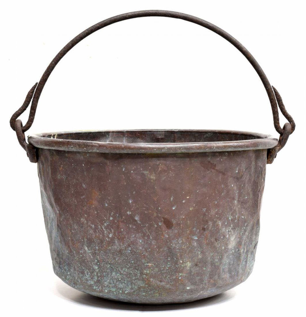 MONUMENTAL WEATHERED COPPER CAULDRON (1 of 4)