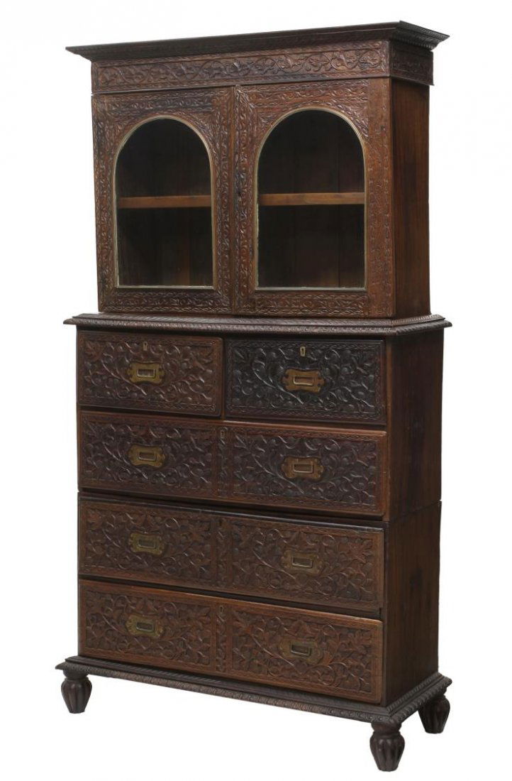 PORTUGUESE COLONIAL ROSEWOOD CAMPAIGN BOOKCASE (1 of 7)