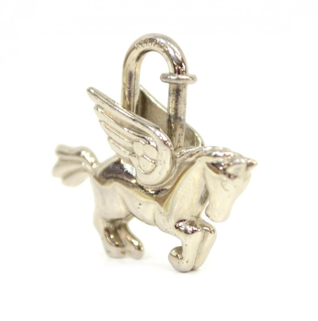 HERMES PEGASUS SILVERTONE CHARM / LOCK (1 of 6)