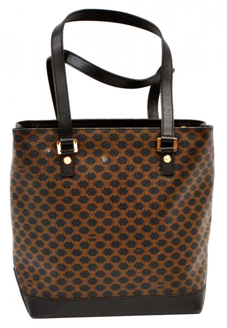 CELINE BLACK MACADAM MONOGRAM CANVAS PURSE (1 of 5)