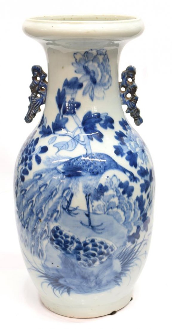 CHINESE BLUE UNDERGLAZE PORCELAIN BALUSTER VASE (1 of 6)