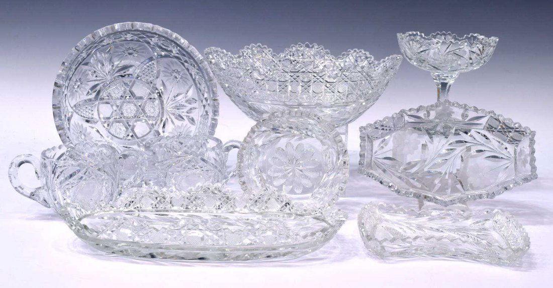 (9) AMERICAN BRILLIANT CUT GLASS TABLE ITEMS (1 of 7)