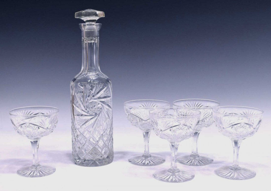 (6) AMERICAN BRILLIANT PERIOD CUT GLASS DRINKWARE (1 of 3)