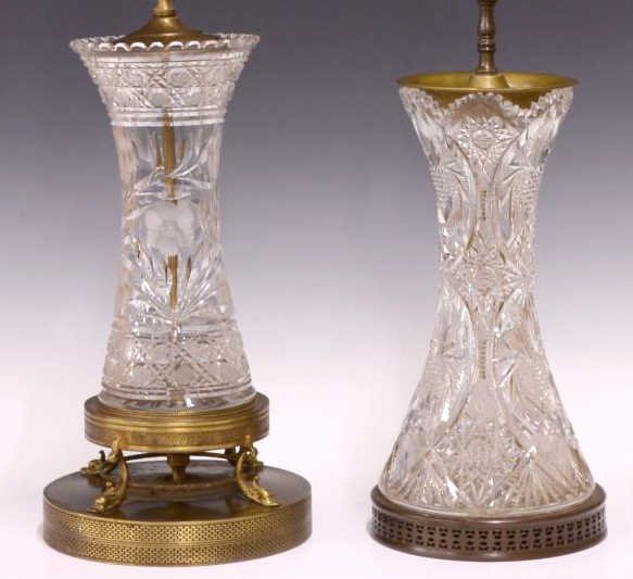 (2) AMERICAN BRILLIANT PERIOD CUT GLASS VASE LAMPS (1 of 4)