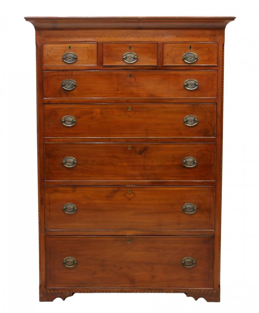 AMERICAN CHERRYWOOD HIGHBOY, C. 1800 (1 of 3)