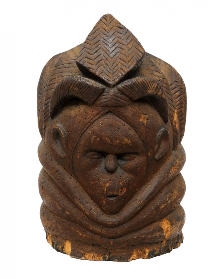 VINTAGE AFRICAN HOLLOWED CARVED FACE (1 of 6)