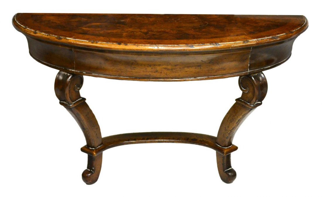 GILTWOOD DEMILUNE WALL MOUNT CONSOLE TABLE (1 of 1)