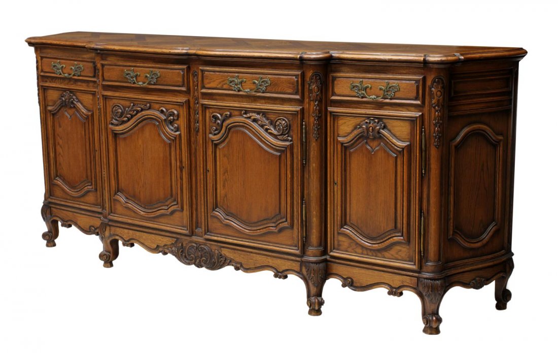 LARGE LOUIS XV STYLE PARQUETRY TOP SIDEBOARD (1 of 3)