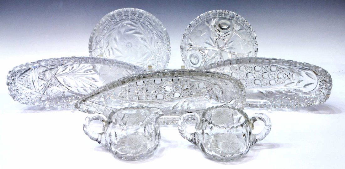 (7) AMERICAN BRILLIANT CUT GLASS TABLE ITEMS (1 of 6)