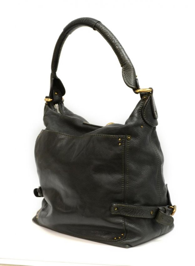 CHLOE DARK GREEN LEATHER PADDINGTON HANDBAG : Lot 291  